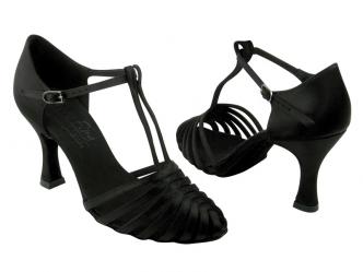 Chaussures de danse femmes satin noir   